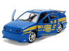 Volkswagen Jetta Police Vehicle Rio Federal Highway Police Blue with Yellow Stripes Fast Five 2011 Movie Fast & Furious Series 1/32 Diecast Model Car Jada 36363