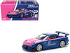 Mazda RX 7 RE Amemiya Widebody RHD Right Hand Drive Blue with Pink Hood and Stripes 1/64 Diecast Model Car Pop Race PR640240
