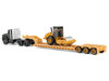 Kenworth T880 Tractor Black with Lowboy Trailer and CAT Roller Yellow 1/87 (HO) Diecast Model Diecast Masters 84425