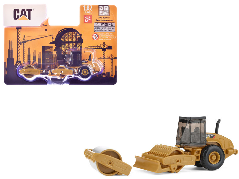 CAT Caterpillar CS56 Roller with Interchangeable Front Attachment Yellow 1/87 (HO) Diecast Model Diecast Masters 84662CS