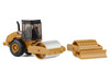 CAT Caterpillar CS56 Roller with Interchangeable Front Attachment Yellow 1/87 (HO) Diecast Model Diecast Masters 84662CS