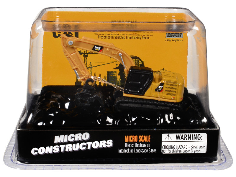 CAT Caterpillar 320 Hydraulic Excavator Grapple Yellow Micro-Constructor Series Diecast Model Diecast Masters 85725CS