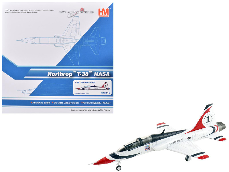 Northrop T 38 NASA Aircraft #1 Thunderbirds 1970s United States Air Force Air Power Series 1/72 Diecast Model Hobby Master HA5415