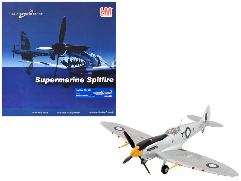 Supermarine Spitfire Mk VIII Fighter Aircraft A53-379 Flight Lieutenant David Glaser No. 549 Squadron Strauss Airstrip 1944 Royal Australian Air Force Air Power Series Diecast Model Hobby Master HA8329