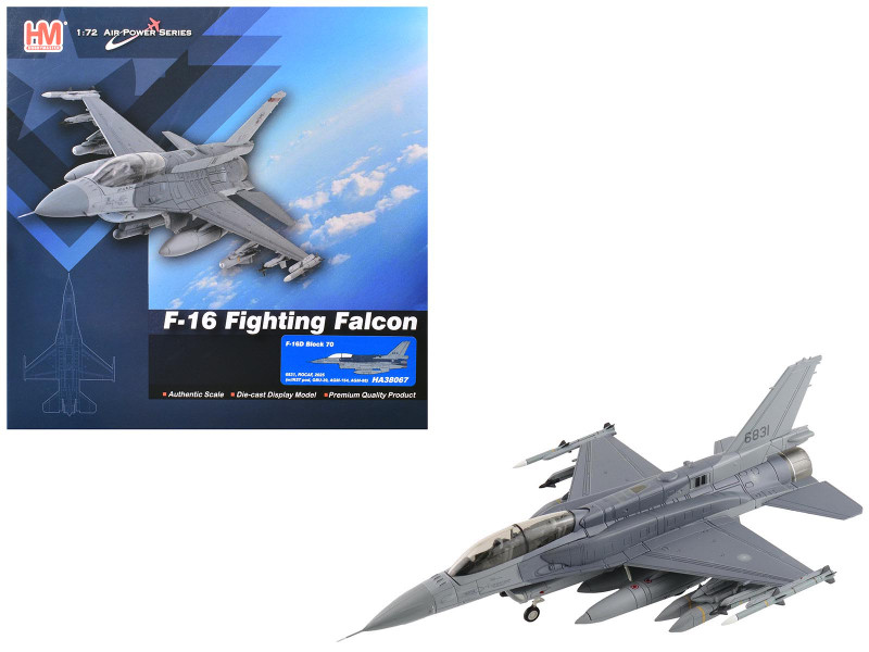 Lockheed F-16D Fighting Falcon Fighter Aircraft 6831 Block 70 2025 Republic of China Air Force Air Power Series 1/72 Diecast Model Hobby Master HA38067