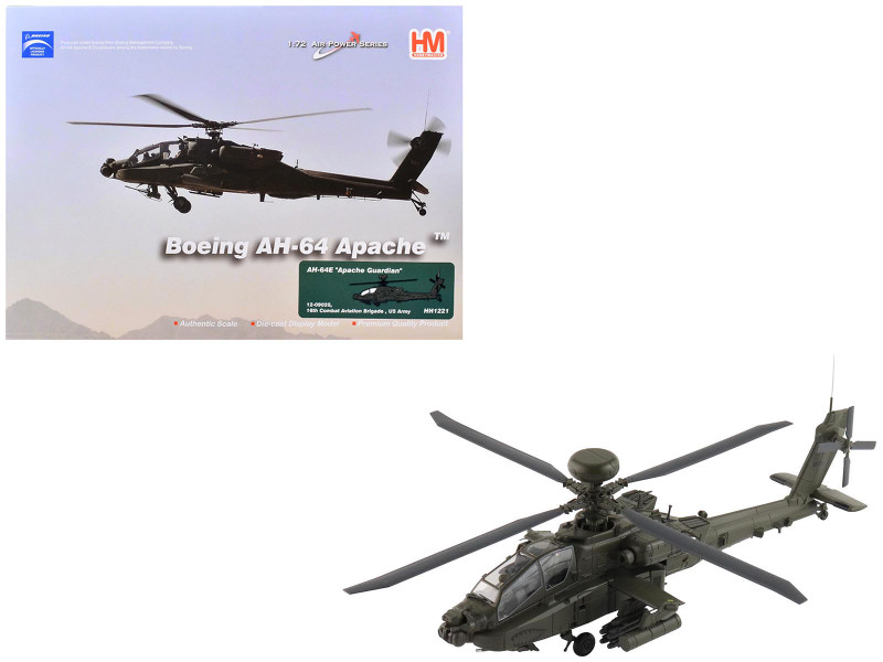 Boeing AH-64E Apache Guardian Attack Helicopter 12-09025 16th Combat Aviation Brigade United States Army Air Power Series 1/72 Diecast Model Hobby Master HH1221