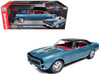 1967 Chevrolet Yenko Camaro YS760 Nantucket Blue Metallic with Black Stripes Black Vinyl Top and Red Interior Muscle Car & Corvette Nationals MCACN American Muscle Series 1/18 Diecast Model Car Auto World AMM1329
