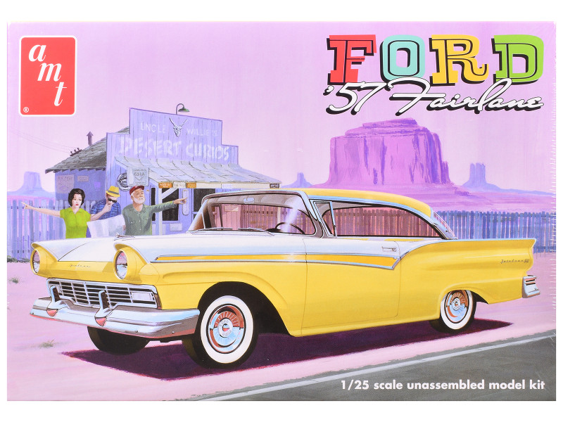 Skill 2 Model Kit 1957 Ford Fairlane Hardtop 3 in 1 Kit 1/25 Scale Model AMT AMT1533