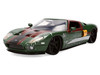 2005 Ford GT Green Weathered with Graphics and Boba Fett Figure Star Wars Franchise Hollywood Rides Series 1/24 Diecast Model Car Jada 36909