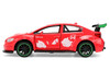 2016 Subaru WRX STI Red with Knuckles Graphics Sonic the Hedgehog 1991 Video Game Hollywood Rides Series 1/32 Diecast Model Car Jada 37024
