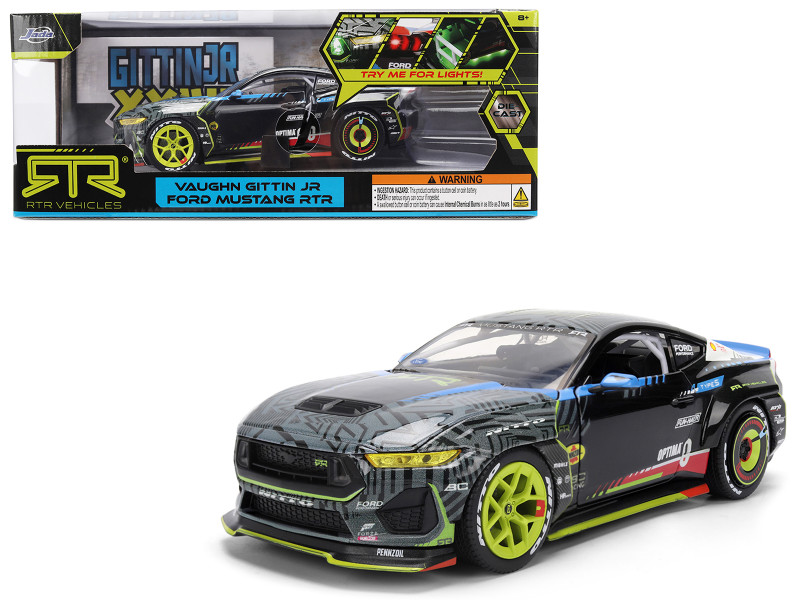 Ford Mustang RTR #25 Vaughn Gittin Jr. Formula Drift PRO Championship 2025 with Lights RTR Vehicles Series 1/24 Diecast Model Car Jada 37246