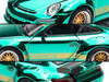 997 RWB Spectraflame Teal with Gold Stripes Tokyo Auto Salon - Hong Kong 2025 1/64 Diecast Model Car Pop Race PR640224
