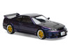 Skyline GT-R R33 RHD Right Hand Drive Midnight Purple Metallic with Carbon Hood 1/64 Diecast Model Car Pop Race PR640256