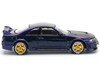 Skyline GT-R R33 RHD Right Hand Drive Midnight Purple Metallic with Carbon Hood 1/64 Diecast Model Car Pop Race PR640256
