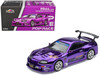 Toyota Supra Top Secret GT300 RHD Right Hand Drive Purple Chrome Tokyo Auto Salon - Hong Kong 2025 1/64 Diecast Model Car Pop Race PR640458