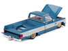 Chevrolet Silverado Dually Pickup Truck Vintage Spec V1 Light Blue Metallic with White Sides and Interior Designed by Jun Imai Kaido House Special 1/64 Diecast Model Car Mini GT KHMG192