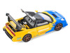 Honda NSX R GT RHD Right Hand Drive Spoon Sports Blue and Yellow with Black Top 1/64 Diecast Model Car Pop Race PR640310