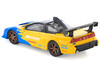 Honda NSX R GT RHD Right Hand Drive Spoon Sports Blue and Yellow with Black Top 1/64 Diecast Model Car Pop Race PR640310