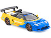 Honda NSX R GT RHD Right Hand Drive Spoon Sports Blue and Yellow with Black Top 1/64 Diecast Model Car Pop Race PR640310