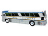 1964 MCI MC-5A Coach Bus Greyhound Golden Anniversary Silver with Blue and Gold Stripes Vintage Bus & Motorcoach Collection Limited Edition to 504 pieces Worldwide 1/87 HO Diecast Model Iconic Replicas 87-0625