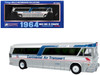 1964 MCI MC-5A Coach Bus Continental Air Transport Silver with Blue Stripes Vintage Bus & Motorcoach Collection Limited Edition to 504 pieces Worldwide 1/87 HO Diecast Model Iconic Replicas 87-0627