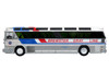 1964 MCI MC-5A Coach Bus Brewster Gray Line Silver with Blue and Red Stripes Vintage Bus & Motorcoach Collection Limited Edition to 504 pieces Worldwide 1/87 HO Diecast Model Iconic Replicas 87-0628