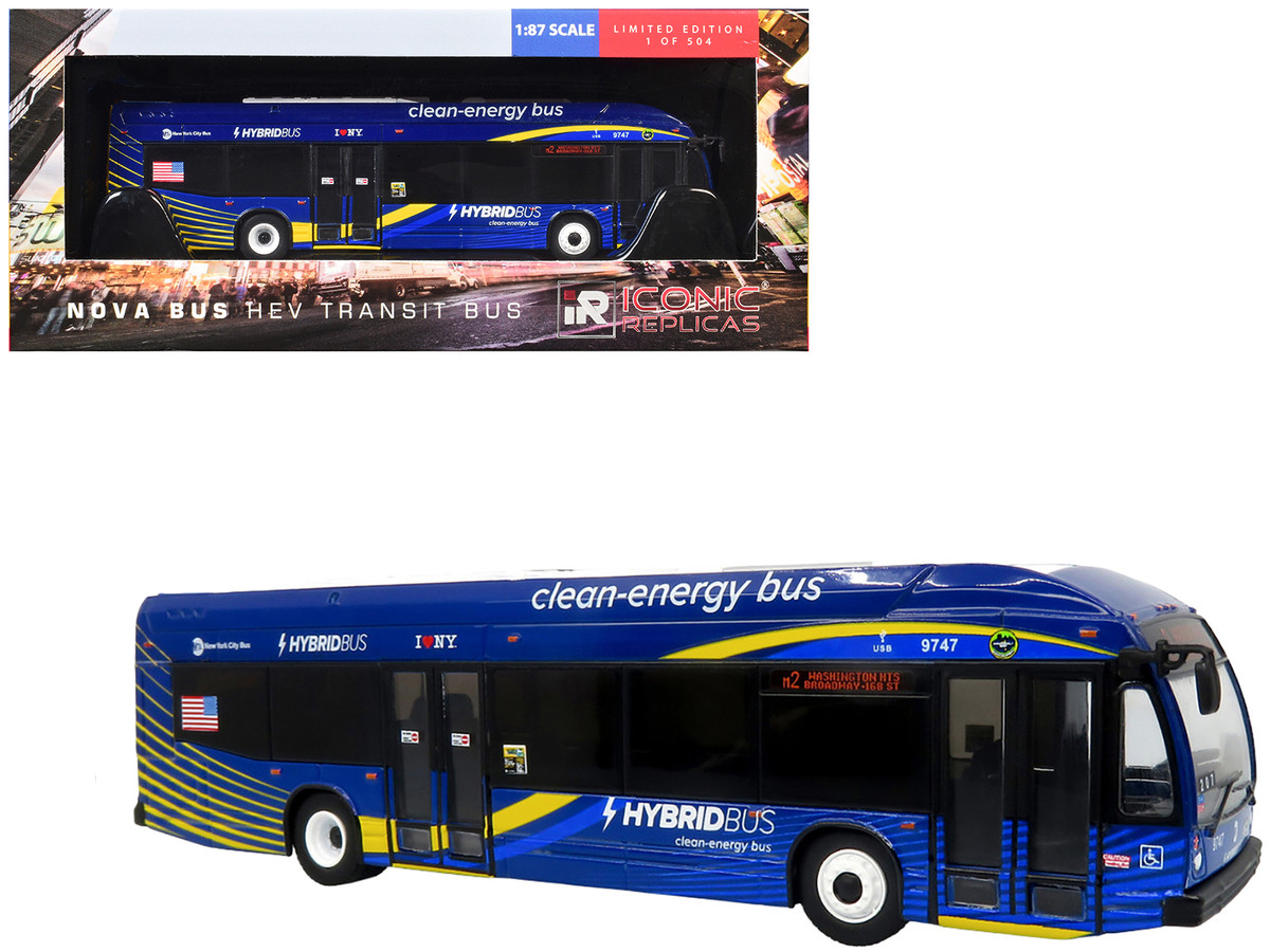 Nova Bus LFSH HEV Hybrid Transit Bus MTA New York City Blue with