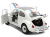 Volkswagen Beetle #53 Herbie White with Stripes The Love Bug 1968 Movie with Extra Wheels 1/24 Diecast Model Car Jada 37584