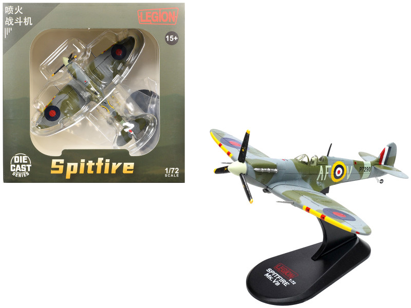 Supermarine Spitfire Mk IIa Fighter Aircraft P7290 Air Fighting Development Unit RAF Duxford 1942 Royal Air Force 1/72 Diecast Model Legion LEG-14618LD