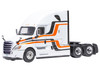 2018 Freightliner Cascadia Truck Tractor White with Black and Orange Stripes 1/64 Diecast Model IXO Models 64TR013A