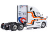 2018 Freightliner Cascadia Truck Tractor White with Black and Orange Stripes 1/64 Diecast Model IXO Models 64TR013A