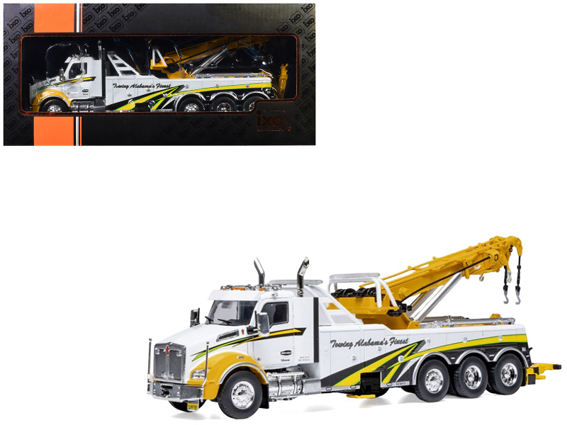 2018 Kenworth T880 Wrecker Tow Truck Towing Alabama's Finest White with Graphics 1/43 Diecast Model IXO Models TTR03722