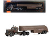1955 Peterbilt 281 Truck with Tank Trailer Brown (Weathered) 1/43 Diecast Model IXO Models TTR03822