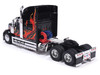 2010 International Lonestar Truck Tractor Black with Flame Graphics 1/64 Diecast Model IXO Models U64TR008
