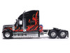 2010 International Lonestar Truck Tractor Black with Flame Graphics 1/64 Diecast Model IXO Models U64TR008