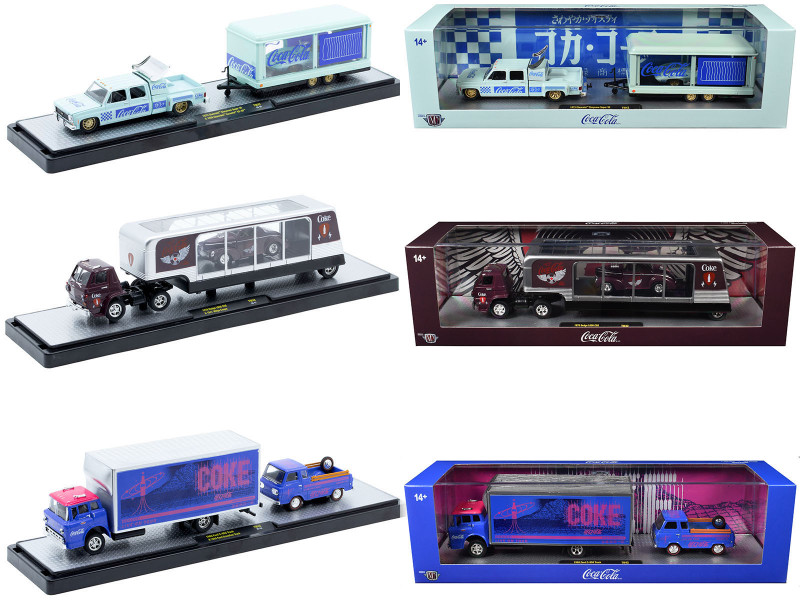 Auto Haulers Coca Cola Set of 3 pieces Release 42 Limited Edition to 8200 pieces Worldwide 1/64 Diecast Models M2 Machines 56000-TW42