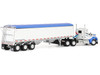 Kenworth W990 Day Cab and Lode King Distinction Hopper Trailer White and Blue 1/64 Diecast Model DCP/First Gear 60-2177