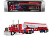 Peterbilt 389 with 36 Flat Top Sleeper and Heil Fuel Tank Trailer "Sancken Custom Truck by Amcan Red "Big Rigs Series II #3 1/64 Diecast Model DCP/First Gear 69-2148