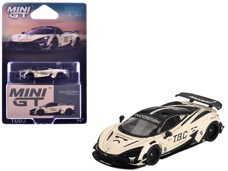 McLaren 720S LB Works The Boring Concept Cream and Black Limited Edition 1/64 Diecast Model Car Mini GT MGT01083