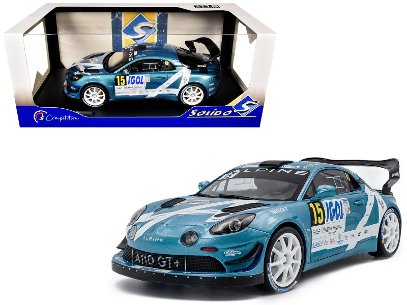 Alpine A110 Rallye GT+ #15 Raphael Astier - Denis Giraudet Rallye Du Mont Blanc 2024 Competition Series 1/18 Diecast Model Car Solido S1801631
