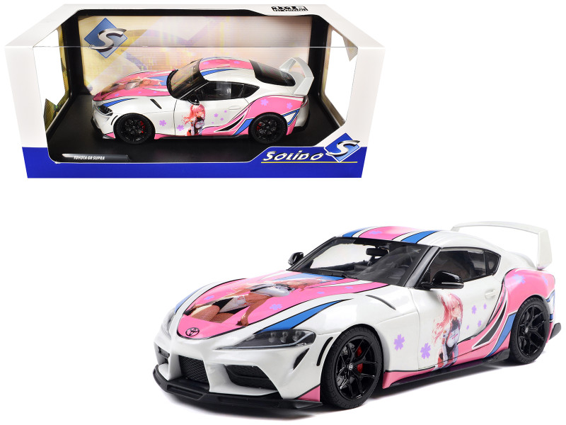 2024 Toyota GR Supra Itasha White with Graphics StreetFighters 1/18 Diecast Model Car Solido S1809008
