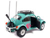 1976 Volkswagen Beetle Baja Miami Green with Pink Graphics 1/18 Diecast Model Car Solido S1809604