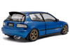 1991 Honda Civic EG6 RHD Right Hand Drive NAR Cobalt Blue Metallic with Carbon Hood 1/18 Diecast Model Car Solido S1810406
