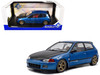 1991 Honda Civic EG6 RHD Right Hand Drive NAR Cobalt Blue Metallic with Carbon Hood 1/18 Diecast Model Car Solido S1810406