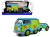 2024 Volkswagen Kool Kombi Van with Trailer Ghost Hunter Blue and Green with Graphics 1/18 Diecast Model Car Solido S1810904