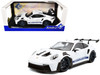 2024 Porsche 911 992 GT3 RS White with Blue Stripes 1/18 Diecast Model Car Solido S1812102