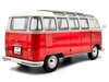 1962 Volkswagen T1 Samba Bus Red and White 1/18 Diecast Model Car Solido S1813402