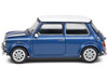 1994 Mini Cooper Sport Tahiti Blue Metallic with White Top and Stripes 1/43 Diecast Model Car Solido S4316602