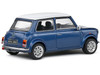1994 Mini Cooper Sport Tahiti Blue Metallic with White Top and Stripes 1/43 Diecast Model Car Solido S4316602