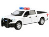 2019 Ford F 150 Lariat Crew Cab Pickup Truck White with Flashing Light Bar and Front and Rear Lights and Sounds 1/27 Diecast Model Car Motormax 79542W